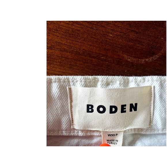 Boden High Rise Embroidered White Jeans, Bohemian, Size 33 Petite, Retail $109 - Picture 7 of 13
